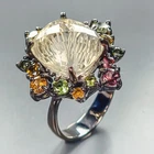 Handmade Natural Citrine Ring 925 Sterling Silver Size 8 /R459643