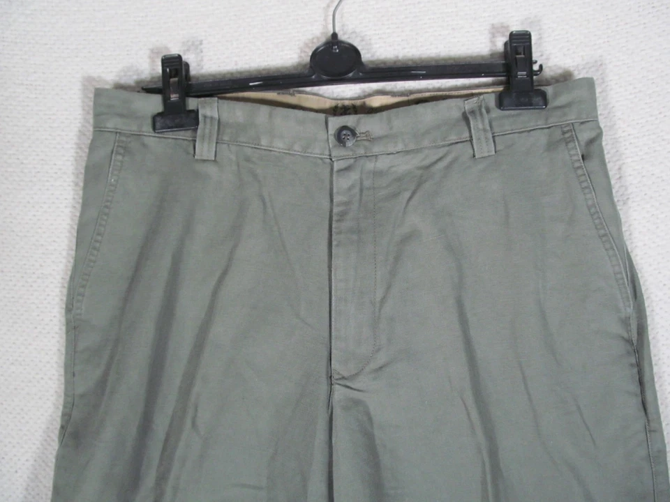 Izod Saltwater Chino Men Shorts Size 34 Linen Cotton Olive Green Flat Front - Image 2 of 4