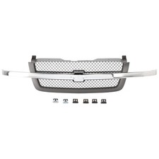 Grille Assembly For 03-06 Chevrolet Silverado 1500 Avalanche 1500 Textured Gray