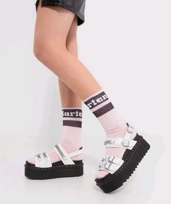 Dr. Martens Womens Voss II Quad Chain Patent Lamper Platform Goth Rock Sandals 8