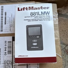 Liftmaster 881LMW Motion Detecting Control Panel  Push Button Light Switch