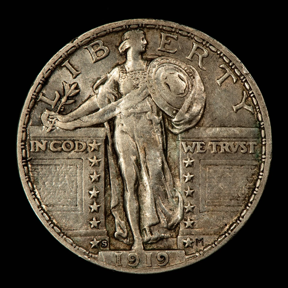 1919-S 25c Standing Liberty Silver Quarter - XF/AU Key Date - VIDEO - B5297 - Image 3 of 4