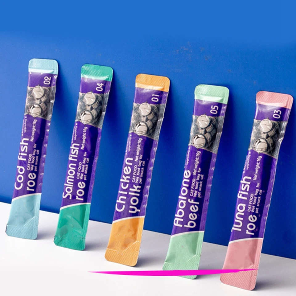 Cat Wet Food Bag Low Salt High Protein Gaining Weight Meat Soup Cat Strips Fo AU