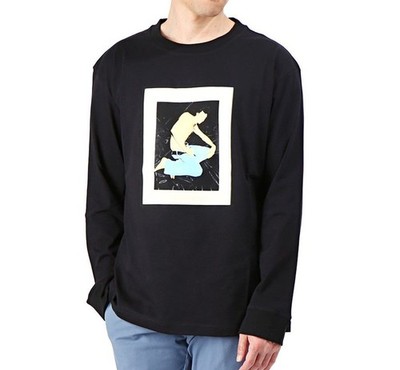 Raf Simons Oversized Druck Langarm T-Shirt 171 137 19002 00099 14127782