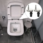 1Set/2PCS Toilet Seat Connector Kit with Black Hinges and Lid, Universal WC Part