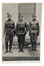 Antique WW1 Postcard Polish Army Soldiers In Uniform