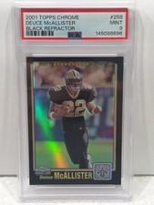 2001 Topps Chrome #258 Deuce McAllister PSA 9 Black Refractor RC 60/100