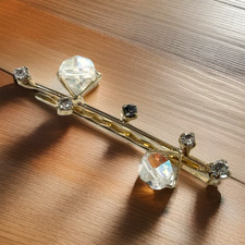 Beautiful Hairpin Bobby Pin with Crystals Gold Crystal  Rhinestones