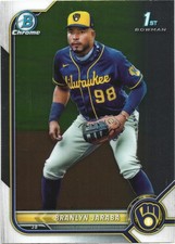 2022 Bowman  Branlyn Jaraba BCP15 Chrome 1st Brewers [add’l $1 cards, 5¢ ship]