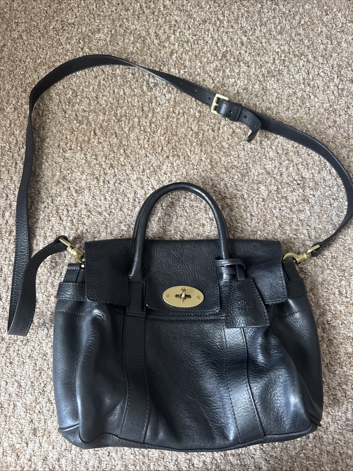 Mulberry Black Bayswater Satchel Handbag Great Condition
