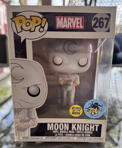 Funko Pop! Marvel Moon Knight (GITD) #267 exclusivo de LACC con nueva armadura Popshield
