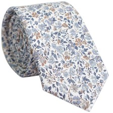 Men's Cotton Floral Skinny Flower Necktie with Gift Box for Wedding Party