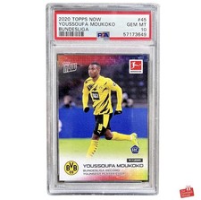 Topps 2020 Now Bundesliga Dortmund Youssoufa Moukoko Rookie RC Card #45. PSA 10.. rookie card picture