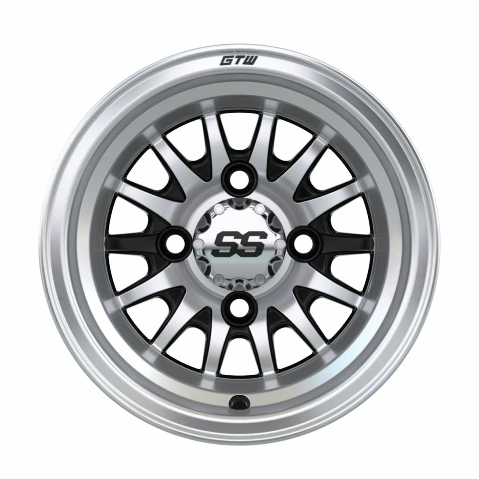 Juego de 4 carro de golf GTW Medusa mecanizado y rueda negra de 10 pulgadas con desplazamiento 3:4 Foto 3 de 4