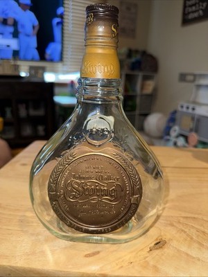 Vintage Johnnie Walker Swing Scotch Whiskey Empty Bottle Gold Label