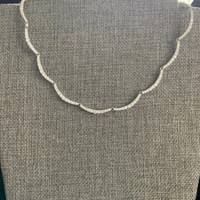 Sterling Silver CZ Necklace marked 925 FAS CZ insert clasp with safety 14"