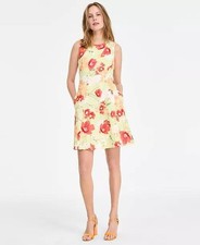 Vince Camuto Printed Scuba Fit & Flare Dress Lime 2 NWT $138