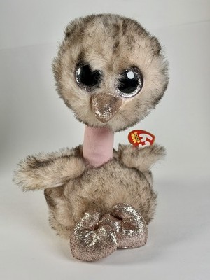 TY Beanie Boos 10'' HENNA the OSTRICH Glitter Eyes W/Tags Plush Toy