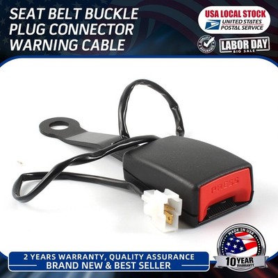 Driver Passenger Front Seat Belt Buckle Socket Plug Connector w/Warning Cable US