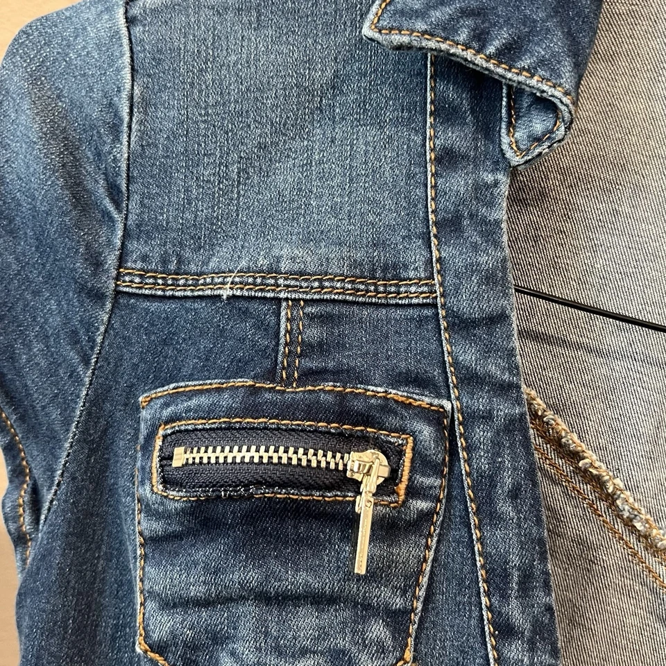 Vintage 2000s Y2K Bebe Distressed Denim Jumpsuit - Image 4 of 4