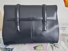Leder Umhängetasche, TCM, Rindsleder, 2 Schulterriemen, Navy Tasche 