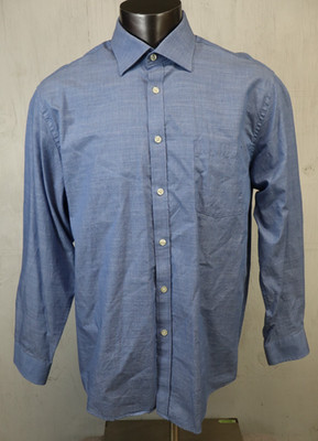 Michael Kors Button Front Dress Shirt Blue Size 17-17 1/2 34/35 XL Cotton