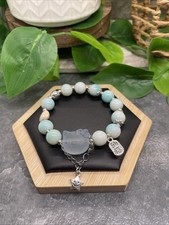 Handmade Ceramic Bead Beaded Stackable 6.5  Plus Stretch Bracelet New B341