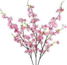 3 Pcs Artificial Cherry Blossom Flower Silk Peach Flowers Bulk Plum Blossom Flow