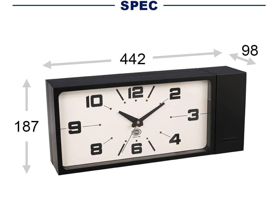Dulton Double Face Rectangle Wall Clock Black H21-0362BK Japan