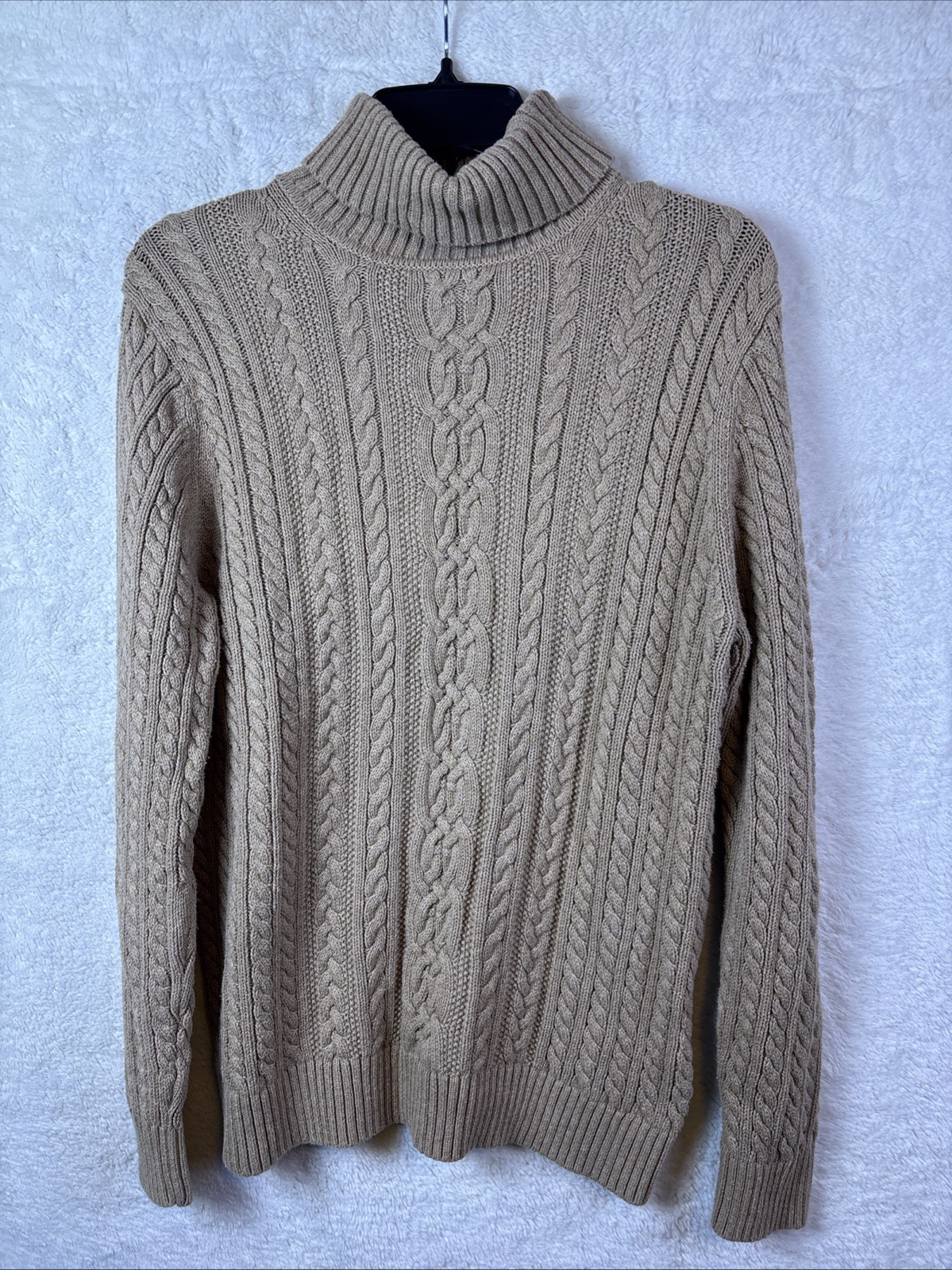 Amazon Essentials Large Tan Cable Knit Turtleneck… - image 2