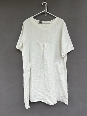 VERA TUCCI 100% LINEN shift Sack Dress Shift 12 14 M L