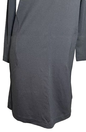 Women’s Black Dress Size XS Jersey Knee Length Long Sleeve Smart Casual Work H&M - Picture 3 of 9