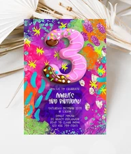YOU PRINT, 3rd Birthday Invitation, Painting Party, Donut Birthday Candy Invite