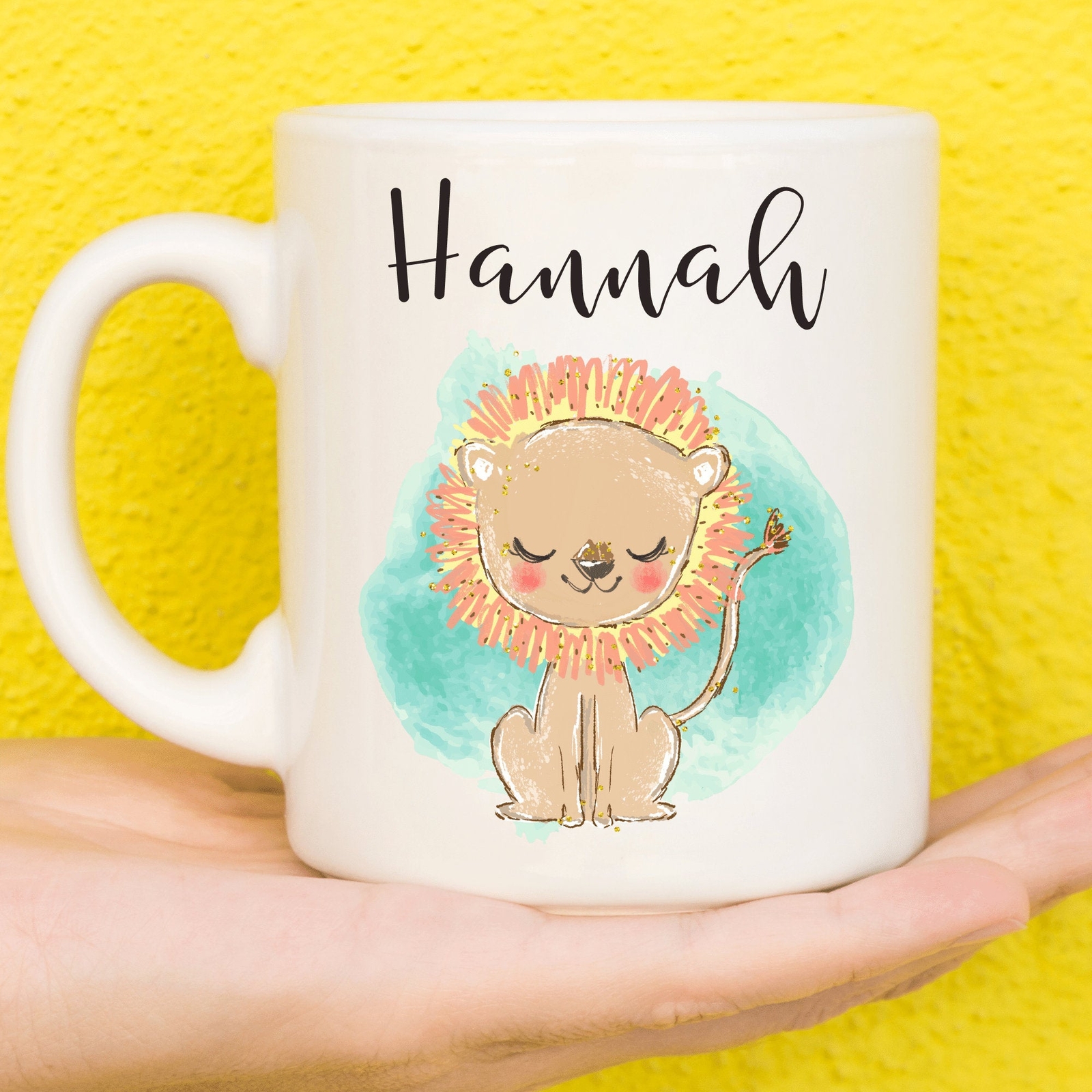 Cute Lion Mug Lion Gift For Animal Lovers Personalised Lion Mug Gifts For Women