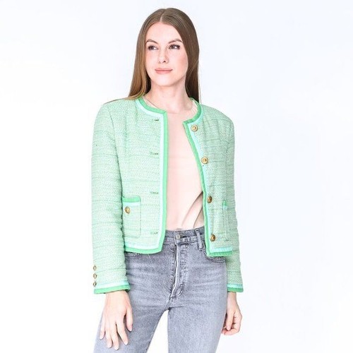 J. CREW Spearmint Green Collarless 
