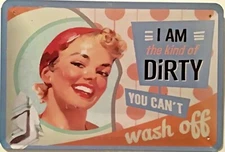 TIN SIGN new 8x12 Funny girl dirty wash joke she shed woman cave home dorm Br10b
