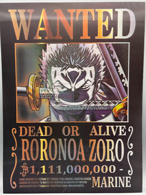 3D-Bild/Effekt-Flip-One Piece-Wanted-Roronoa Zoro-Tolle Farben-30x40cm-ohne Rahm
