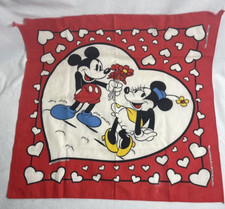 Handkerchief Bandana Mickey Mouse Disney Minnie J.A. Woronowicz Red Hearts