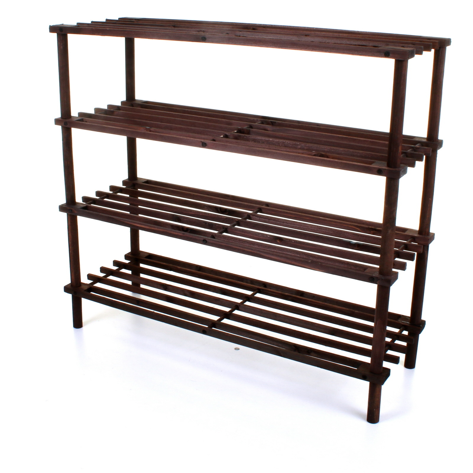 3 4 SLATTED TIER SHOE RACK WOODEN SHOE ORGANISER STORAGE UNIT SHELF