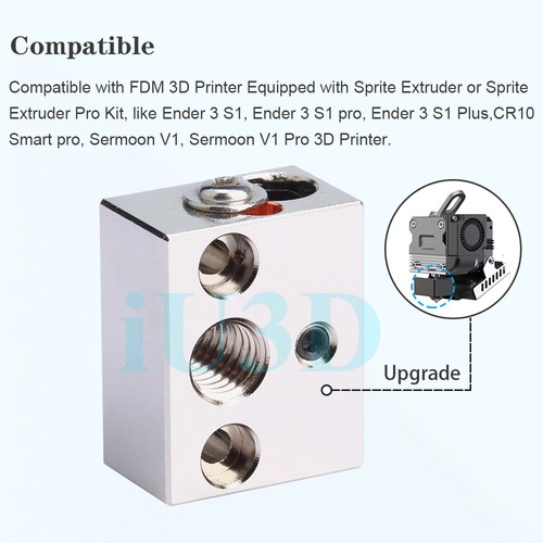 Sprite Extruder Pro Heater Block for Creality Ender 3 S1/S1 Pro/S1 Plus Hotend - Picture 7 of 7
