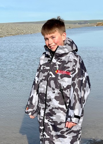 Accappatoio Cambio Secco Bambino L/S CAMO. Alta qualità. Età 10 -14 circa asciutto caldo! XS - Foto 3 di 12