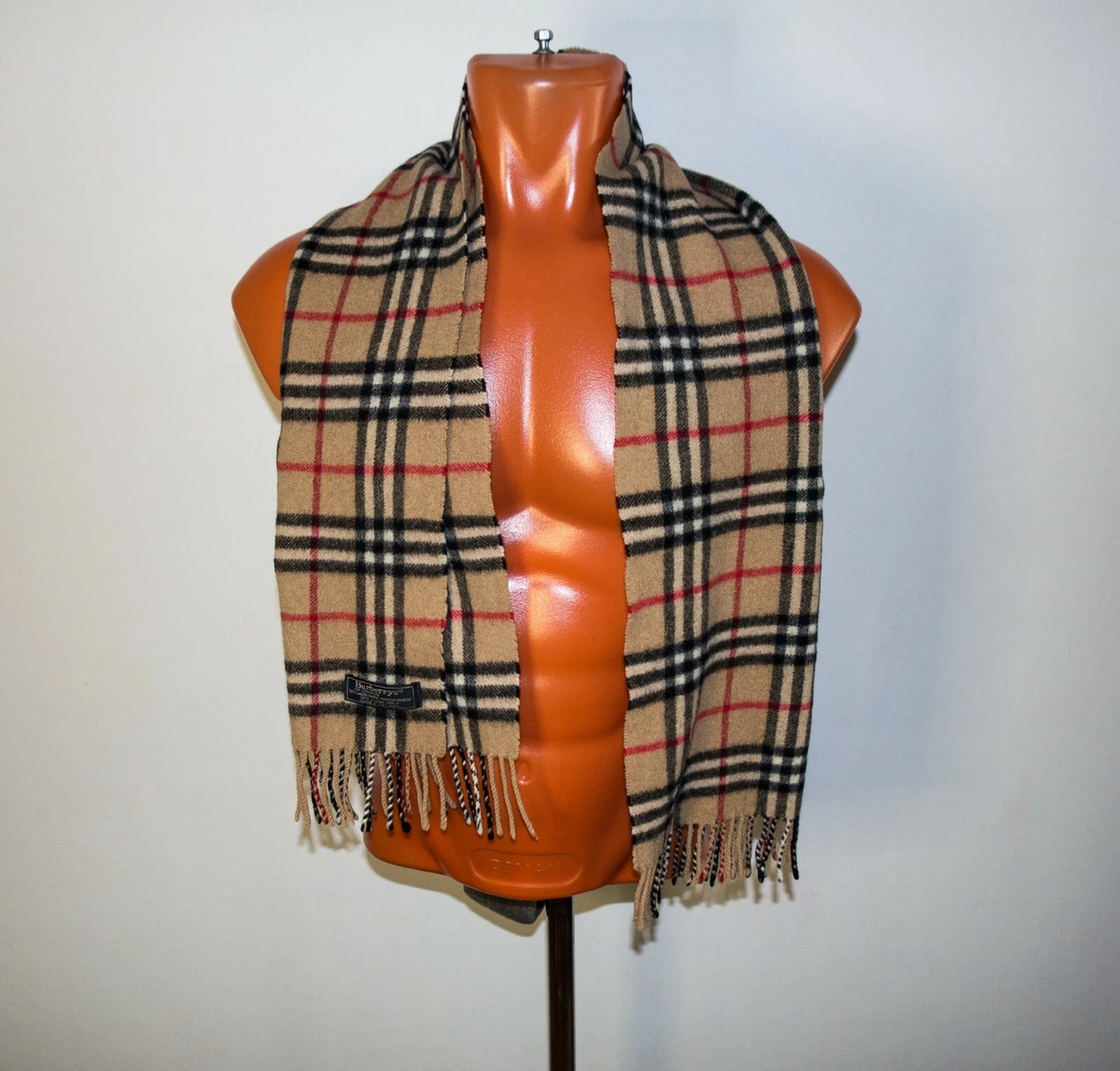 Cashmere Scarf - Orange Sports Check