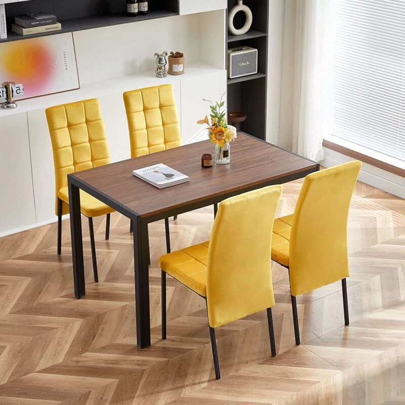 Zaboro Modern Velvet Dining Chairs Set of 4 High Back Accent