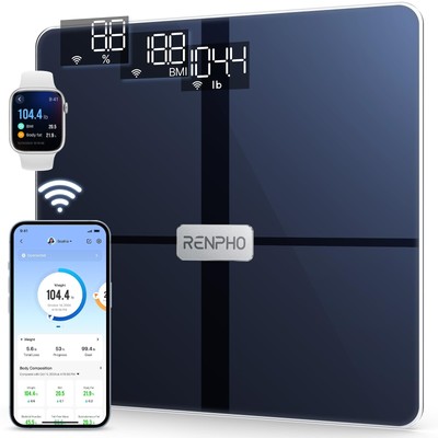 WLAN Smart Waage Bluetooth Körperfettwaage Personenwaage mit Körperfett und M...