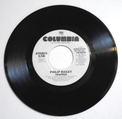 Philip Bailey Promo 7'' 45 Record Trapped Columbia 38-04241 1983