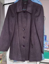 Brand New Evans Ladies Deep Purple Pea Coat - Uk Size 18