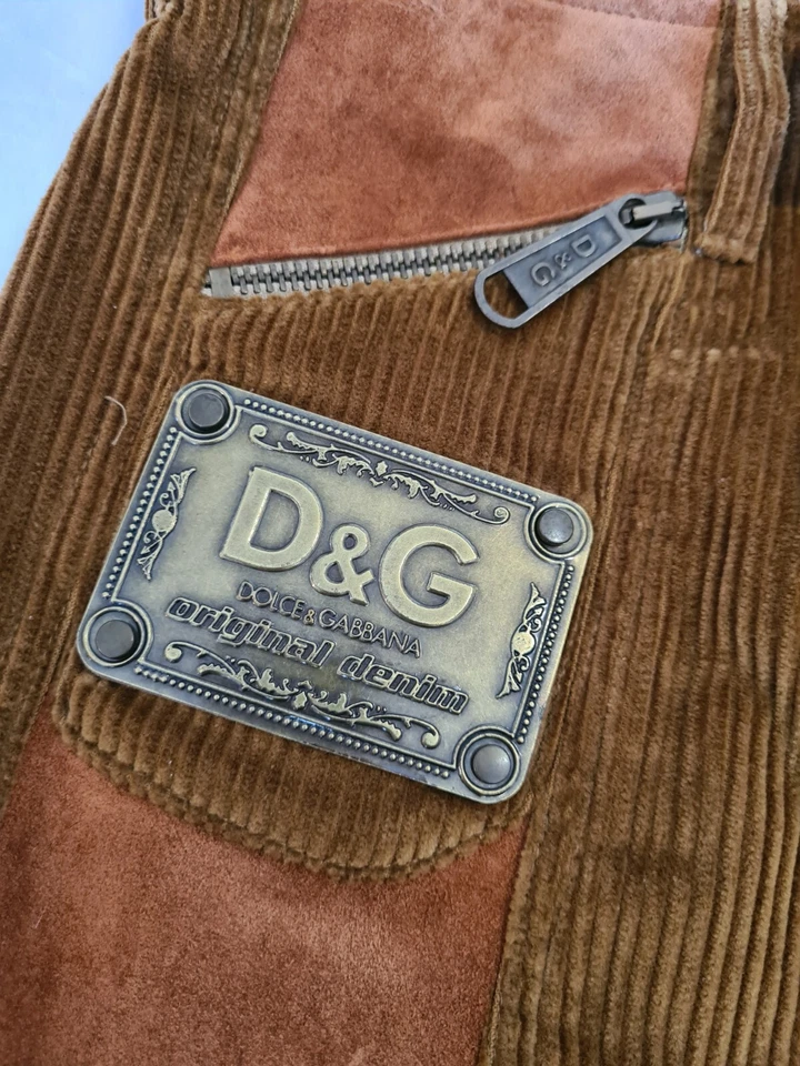 D & G Dolce & Gabbana вельвет и замша юбка молнии размер S 26 40 новый - Изображение 4 из 4