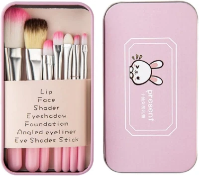 7pcs ZHIYE Children Makeup Brushes Set for Kids Girls Women Trave Pink with Case