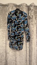 Zara blue Floral Print, Backless Dress. EUR S