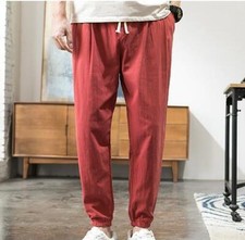 Men's Pants Summer Loose Sweatpants Cotton and Linen Harem Pants Outdoor Casual